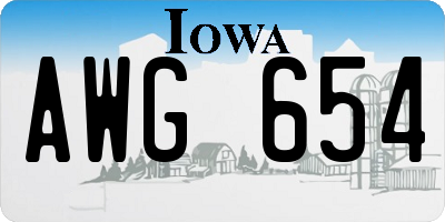 IA license plate AWG654