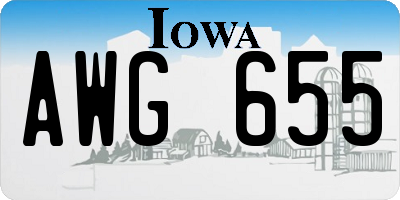IA license plate AWG655