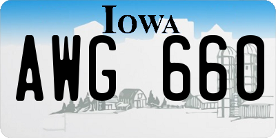 IA license plate AWG660