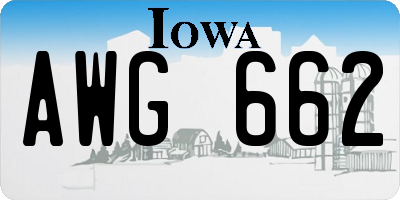 IA license plate AWG662
