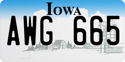 IA license plate AWG665