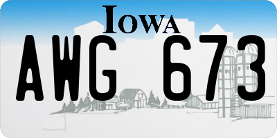 IA license plate AWG673