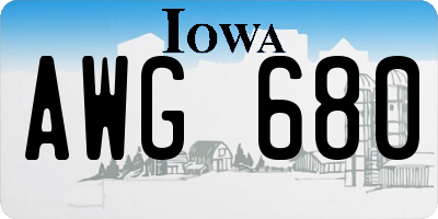 IA license plate AWG680