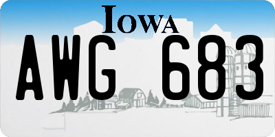 IA license plate AWG683