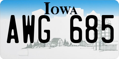 IA license plate AWG685