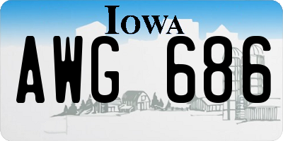 IA license plate AWG686