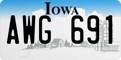 IA license plate AWG691