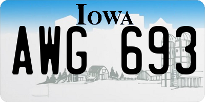 IA license plate AWG693
