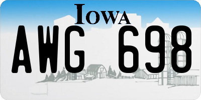 IA license plate AWG698