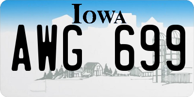 IA license plate AWG699