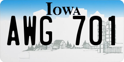 IA license plate AWG701