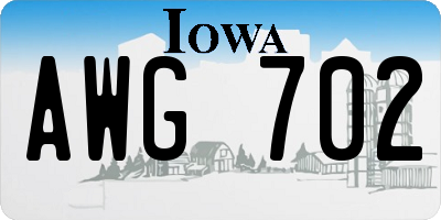 IA license plate AWG702