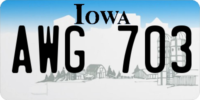 IA license plate AWG703