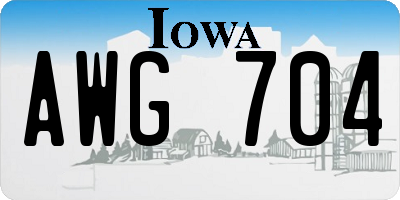 IA license plate AWG704