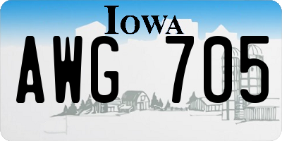 IA license plate AWG705