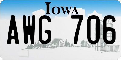 IA license plate AWG706