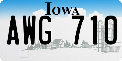 IA license plate AWG710