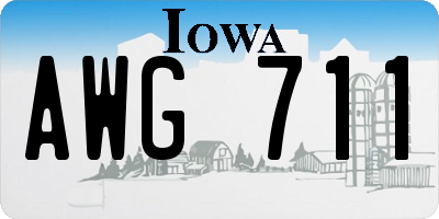 IA license plate AWG711