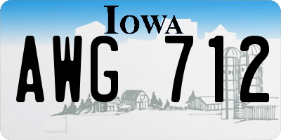 IA license plate AWG712