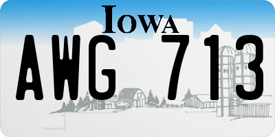 IA license plate AWG713