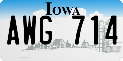 IA license plate AWG714