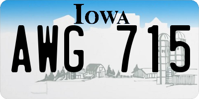 IA license plate AWG715
