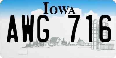 IA license plate AWG716