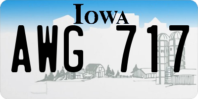 IA license plate AWG717