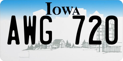 IA license plate AWG720
