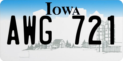 IA license plate AWG721