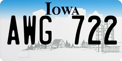 IA license plate AWG722