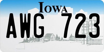 IA license plate AWG723