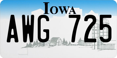 IA license plate AWG725