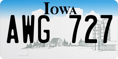IA license plate AWG727