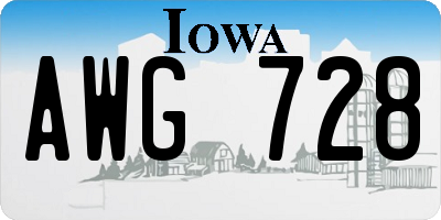 IA license plate AWG728