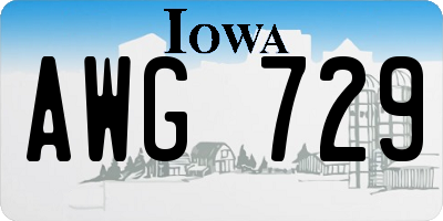 IA license plate AWG729
