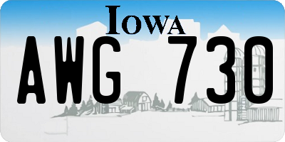 IA license plate AWG730
