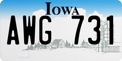 IA license plate AWG731
