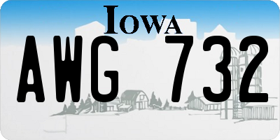 IA license plate AWG732