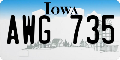 IA license plate AWG735