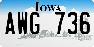 IA license plate AWG736