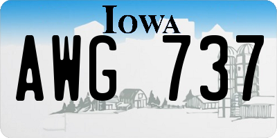 IA license plate AWG737