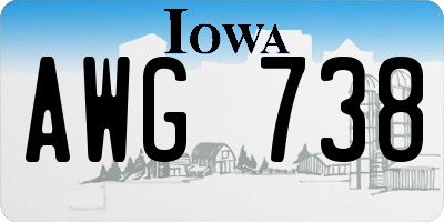 IA license plate AWG738