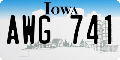 IA license plate AWG741