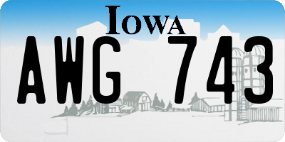 IA license plate AWG743