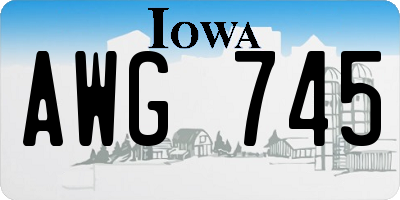 IA license plate AWG745