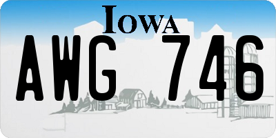IA license plate AWG746