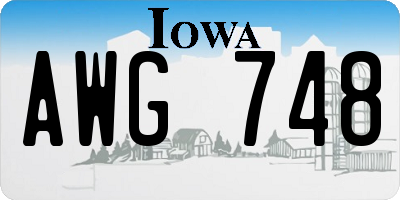 IA license plate AWG748