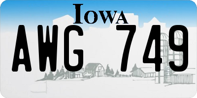 IA license plate AWG749
