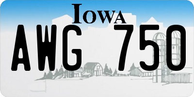 IA license plate AWG750